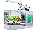 Produktbild Anself Mini USB-LCD Desktop Lampe Licht Fisch Tank Aquarium LED Uhr wei mit 6 Modi des ruhigen Naturgerusche, Ornamente Aquarium.