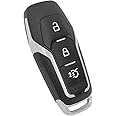 HooRLZ Ford Key Fob Replacement For Ford Edge Mondeo S-Max Galaxy Mustang, Remote Car Key Cover Case 3 Button, Ford Edge Key Case, Ford Mondeo Key Fob