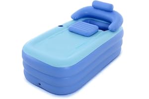OU BEST CHOOSE Aufblasbare Badewanne, Faltbare Trocknende PVC Badewanne, Tragbare Warm Badewanne für Erwachsene, Tragbare Badewanne für Zuhause & Reise