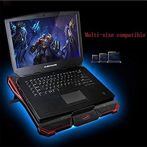 DDSS Notebook Cooling Pad, 12 „-17“ Laptop-Gaming-Cooling Pad, leise Lüfter 5, LED-Lampe, und zwei USB 2.0-Anschlüsse, verstellbare Halterung - 8