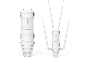 WAVLINK AC1200 Router Mesh para Exteriores, repetidor WiFi Impermeable IP65 de Largo Alcance con PoE pasivo/Activo, Banda Dual 5G+2,4G, 4 Antenas omnidireccionales 7dBi, Compatible con Fat/Fit Ap