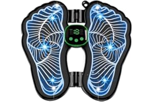 COODAY EMS para Masaje de pies, Masajeador Plantar Eléctrico, Masajeador USB portátil, Masajeador Plegable recargable, con 8 modos 19 niveles de fuerza