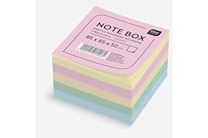 Interdruk Zettelklotz - Notizklotz - Ersatzpapier für Zettelbox - 85 x 85 x 50 mm - Circa 500 Lose Blätter - Mehrfarbig