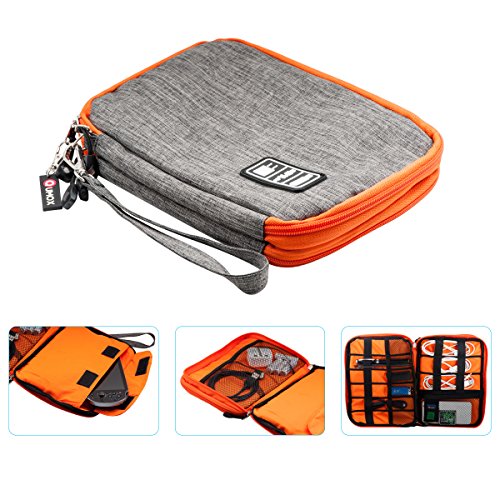 QUMOX Reise Kabel USB Organisator Speicher Beutel Kasten Tasche Grau DL - 9