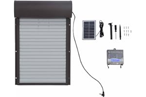 EJOYOUS Pollaio Automatico, Pollaio con Corsa Pollaio Elettrico Porta per Galline Ad Energia Solare Resistente All'Inverno Display LCD con Timer per Polli Anatre Pollame