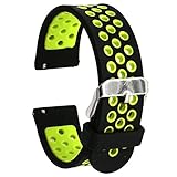 EL-move Silikon-Uhrenarmband für 18mm,20mm,22mm,24mm (Black Yellow 20MM)