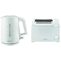 Krups Pro Aroma Set – Wasserkocher 1,6 L / 2400 W & Toaster Mit 6 Bräunungsstufen, Beide In Weiß