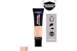 ‎L'OREAL PARIS FACE MAKEUP L'Oréal Paris Infaillible 24 h Matte Cover Podkład do twarzy w płynie, fluid matujący i kryjący, 155 Natural Rose, 30 ml
