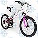Price comparison product image Muddyfox Eclipse 20" Girls Dual Suspension Bike - White and Pink