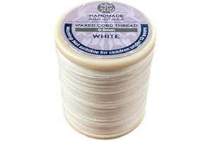 TPP HandmadeAndProud 0.5mm Premium Round Waxed Cord Thread Beading String for Jewellery Making Thread (White)