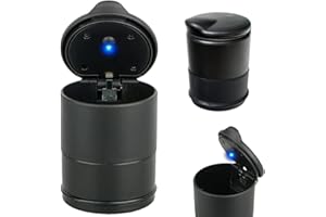 PARENCE.- Cendrier de voiture avec LED/Cendrier portable avec clapet d’ouverture - Voiture