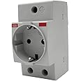 RASMACOR ABB Schuko Socket 16 A | Ref M1175 | Socket Protective Contact DIN | 50/60 Hz 250 V AC | Colour Grey | Dimensions 4.5 x 8.5 x 7 cm