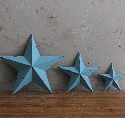 Retro Do the old Iron Five-pointed star Three-dimensional wall Decorative background wall 33 * 33 * 5cm, 22 * 22 * 4cm, 15 * 15 * 3cm Multiple Color Options (white, yellow, black, blue, red£©, blue