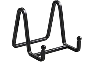 DIDUDIDU Chevalet Support Presentoir Porte Assiette - 3 Pouces Metal Support Assiette Decorative - Support Cadre Photo de Table - Présentoir de Fer pour Plaque | Livre Cuisine | Carte Postale | Art - Noir