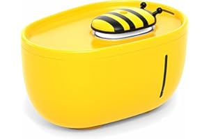 Peticularz® Fontaine en forme d'abeille pour animaux de compagnie, eau fraîche pour chiens et chats, design attrayant, nettoyage facile, pour animaux domestiques actifs et habitudes de consommation