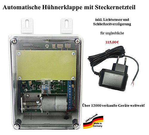 Automatische Hühnerklappe mit Steckernetzteil