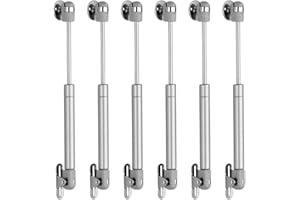 MOCNT 6 Piezas 200N Pistones a Gas Muelle de Gas Resortes de Gas Hidráulico Puertas Bisagra Armario Amortiguador Puertas Elevación Neumática Muebles Cocina Plata 200KG