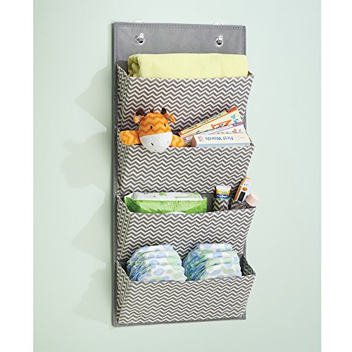 InterDesign 02643EU Aldo Schrank-Organizer aus Stoff zur Wandmontage oder Hängen über die Tür für Handtaschen, Spielzeug, grau/cream, 33.02 x 72.39 x 1.5 cm - 5