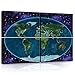 Produktbild FORWALL Leinwandbild Wandbild Universum Rund um die Weltkarte Bild Canvas S10 (120cm. x 80cm. (4x60x40)) AMFPS10251S10