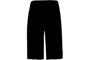 MMK Womens Plus Size Ladies Stretch Elasticated Cropped Plain Crepe Culottes Shorts Size 8 to 26 28