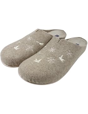 DAMEN PANTOFFEL HAUSSCHUHE MIT FESTER SOHLE HERAUSNEHMBARE INNENSOHLE FILZPANTOFFEL GR. 36 - 42