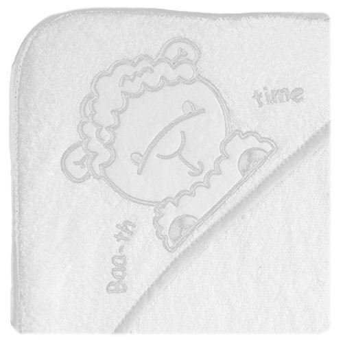 Snuggle Baby Baa-th Time Cuddle Robe Hooded Baby Towel, White
