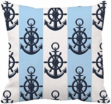 Jubaris' Digital Print Cushion Cover 100% Cotton Double-sided Hidden Zipper Makes the perfect accent on a couch, sofa, chair, boat, yacht, window seat or bed. It also makes a perfect housewarming or birthday gift! Cushion cover ONLY! (Inserts are not included!) Size: 16'' x 16''/40 x 40. Please note: The pattern is printed on both sides. (Anchor)