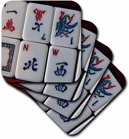 Florene Luv Mah Jongg Ceramic Tile Coaster, Set of 8