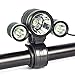 Produktbild Super helle 3 Modi T6 L2 LED Bike Light 2 * 18650mAh / 3000 Lumen leistungsstarke Fahrrad Scheinwerfer USB wiederaufladbare IPX4 wasserdichte Bike Front Licht Kopf tragen Dual-Use-Fahrrad-Lichter