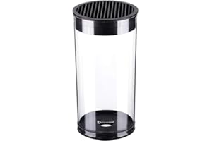 KITCHENDAO Ceppo portacoltelli universale senza coltello, portacoltelli da cucina rotondo con fessura per forbici, salvaspazio con fusto trasparente, design unico a fessura per proteggere le lame