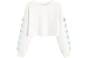 Imily Bela Mädchen Sweatshirts Daisy Printed Langarmshirt Cute Kinder Pullover Crop Tops Casual Kleidung