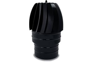 CAEXVEN Sombrerete Aspirador Giratorio para chimeneas en Acero pintado en Negro - Serie lisa - 120 mm