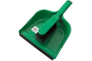 Ramon Hygiene Dust Pan and Brush Set,with Stiff Bristles, Green