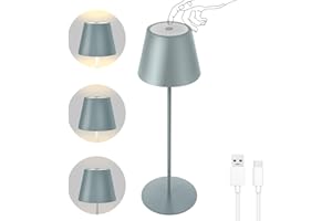 FUYO 1 pezzi Lampada da tavolo senza fili, ricaricabile, dimmerabile bianca calda 3000K 180 lumen, impermeabile lampada da tavolo a led per interni, esterni, ristoranti, hotel, campeggio (Verde scuro)