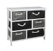 Produktbild ts-ideen Landhaus Kommode Schrank Sideboard 63 x 70 cm Holz Regal in weiß mit sechs Körben in silber und anthrazit