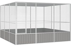 Hommdiy Vogelkäfig Grau 302.5x324.5x211.5 cm Verzinkter Stahl