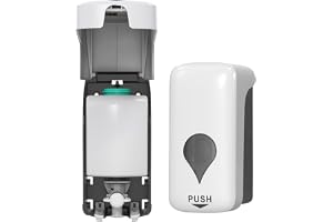 ZAWELIYO 500ml Väggmonterad Manuell Tvåldispenser, Push-stil | 500ml handpress tvålpump, läckagesäkra 300k pumpar, bred knapp