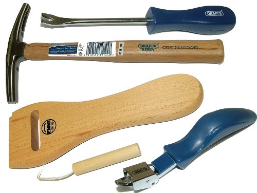 Tack Lifter, Staple Lifter, 7oz Draper Hammer + Web Stretcher Upholstery Kit