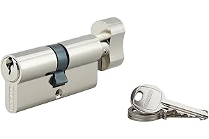 Cilindro europeo per serratura a pomolo SA 35Bx35mm, anti estrazione, nichel, 3 chiavi - THIRARD