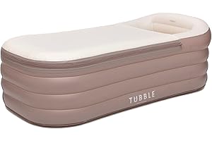 Tubble® Compact Aufblasbare Badewanne - Verwendung als Heiß- und Eisbad - Schneller Aufbau in 1min - Faltbare Badewanne für Erwachsene bis zu 170cm - Ambient Taupe - 200L
