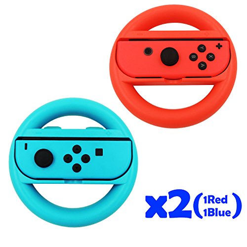 QUMOX Lenkrad Controller Case Gehuse Handle Griff L+R Travel Holder Case Fall Set - Rot/Blau Fr Nintendo Switch Schalter Joy-Con QUMOX Lenkrad Controller Case Gehuse Handle Griff L+R Travel Holder Case Fall Set - Rot/Blau Fr Nintendo Switch Schalter Joy-Con