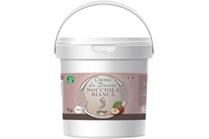 SEMAR® | crème à tartiner noisette blanche - MADE IN ITALY - 1KG idéale pour un usage privé et commercial - Sans Gluten (Noisettes blanches)