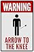 Produktbild Warnschild „Arrow To The Knee“ rot-weißes Video-Gaming-Poster, 30 x 46 cm