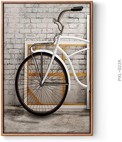 HZF-The study of modern living room paintings double corridor wall mural creative restaurant bicycle,A68 wooden outer frame Murals