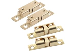 Derbway Fermetures de Porte 4 Pièces,Rouleau à billes en métal,Acier Inoxydable Loquet de Porte Armoire-Basse