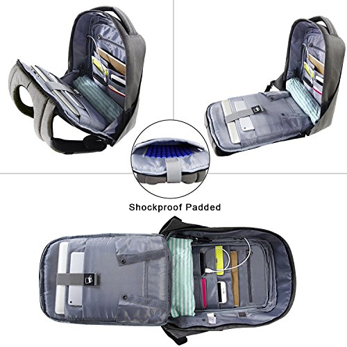 Diebstahlsicherung Laptop Rucksack 15 6 Zoll Business B  ro Rucksack mit USB-Ladeanschluss Resien Outdoor Studenten Uni Arbeit Rucksack Laptop  Dunkel