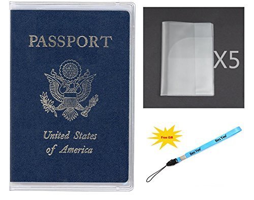 Maxhood Plastic Passport Cover Passport Protector (Pack of 5) (Transparent clear) by Maxhood