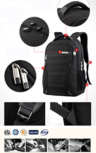 Aspen Business Laptop Rucksack 15.6-17 Zoll Wasserdicht Wanderrucksack Sportrucksack Reiserucksack Schulrucksack Mädchen Herren Damen - 5