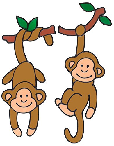 MagicGel Fensterbilder - Affen (24 x 29 cm), Fensterdeko für das Basteln mit Kindern