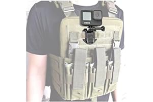 Lupholue Tactical Vest Base Connection - Soporte Giratorio con Soporte Giratorio for GoPro Hero 12, 11, 10, 9, 8, 7, (2018), 6 5, Hero Black, Session, Xiaomi Yi, SJCAM, dji Osmo Action